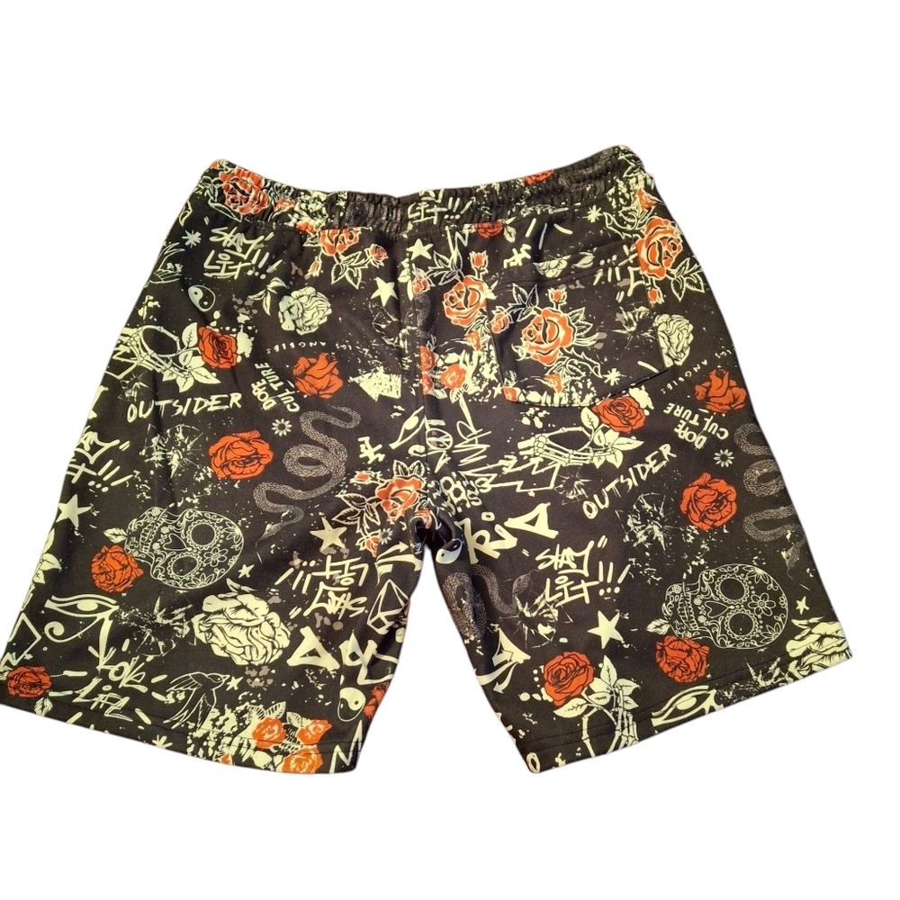 Fresh Prints of Bel Air Graphic Gothic Print Shorts Men Size XL - Picture 9 of 16